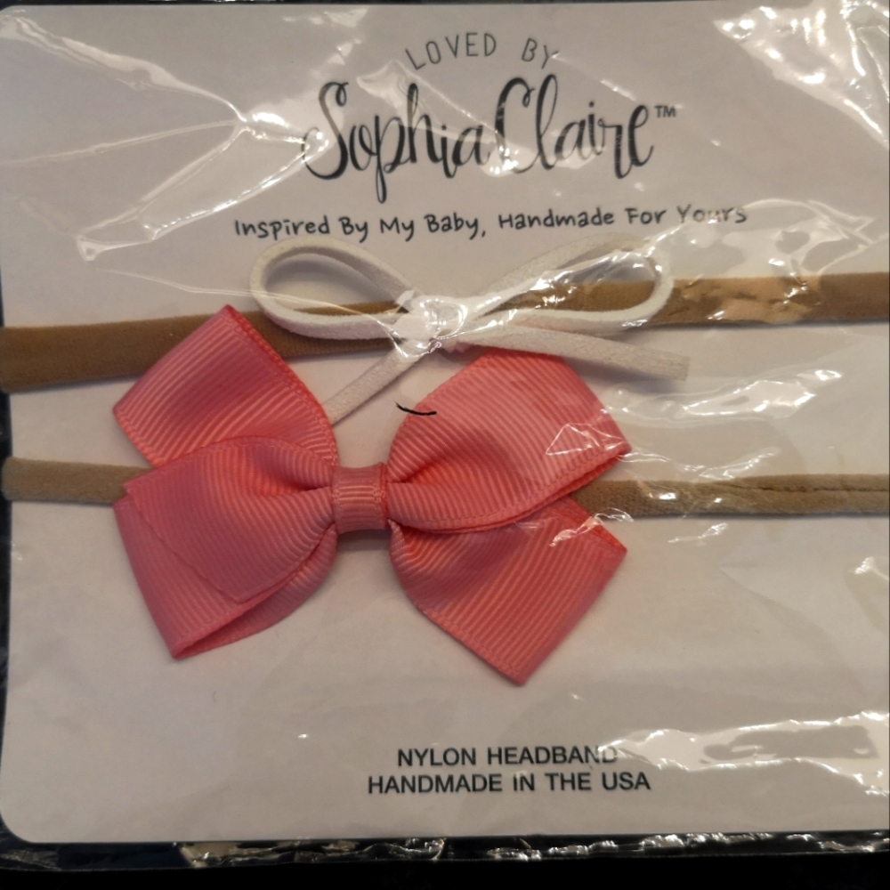 Baby headband in Pink & White